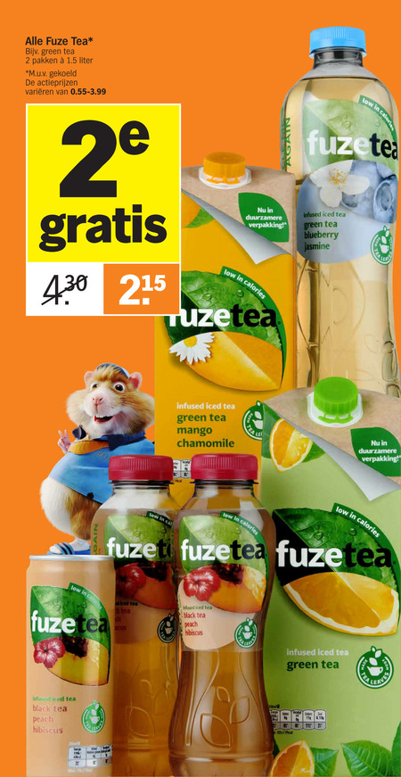 Fuze Tea   ice tea folder aanbieding bij  Albert Heijn - details