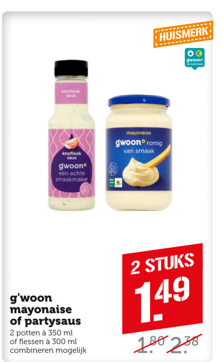 Gwoon   mayonaise folder aanbieding bij  Coop - details