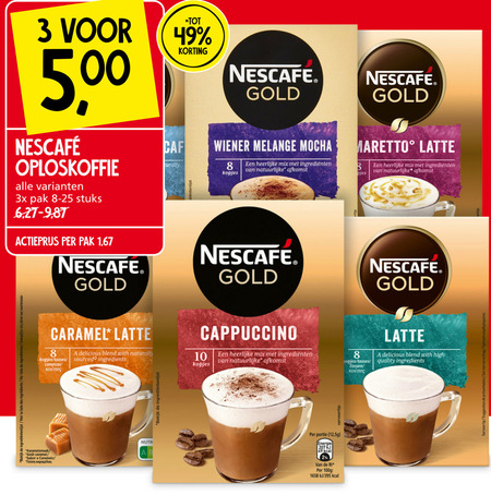 Nescafe   oploskoffie folder aanbieding bij  Jan Linders - details