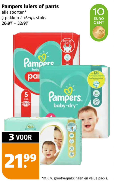 Pampers   luiers, luierbroekjes folder aanbieding bij  Poiesz - details