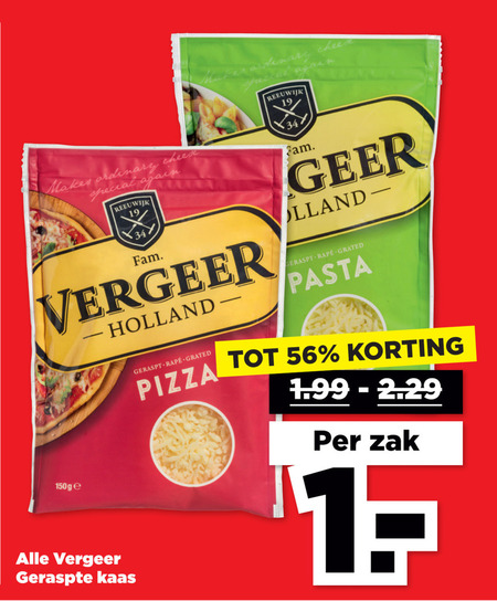 Vergeer   geraspte kaas folder aanbieding bij  Plus - details