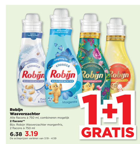 Robijn   wasverzachter folder aanbieding bij  Plus - details