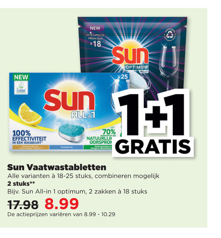 Sun   vaatwasmiddel folder aanbieding bij  Plus - details