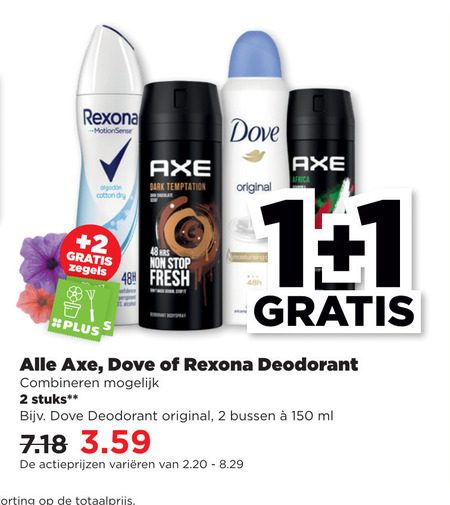 Dove   deodorant folder aanbieding bij  Plus - details