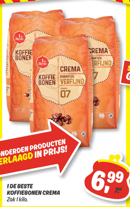 1 De Beste   koffiebonen folder aanbieding bij  Dekamarkt - details