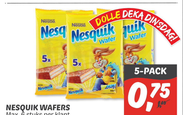 Nesquik   wafels folder aanbieding bij  Dekamarkt - details