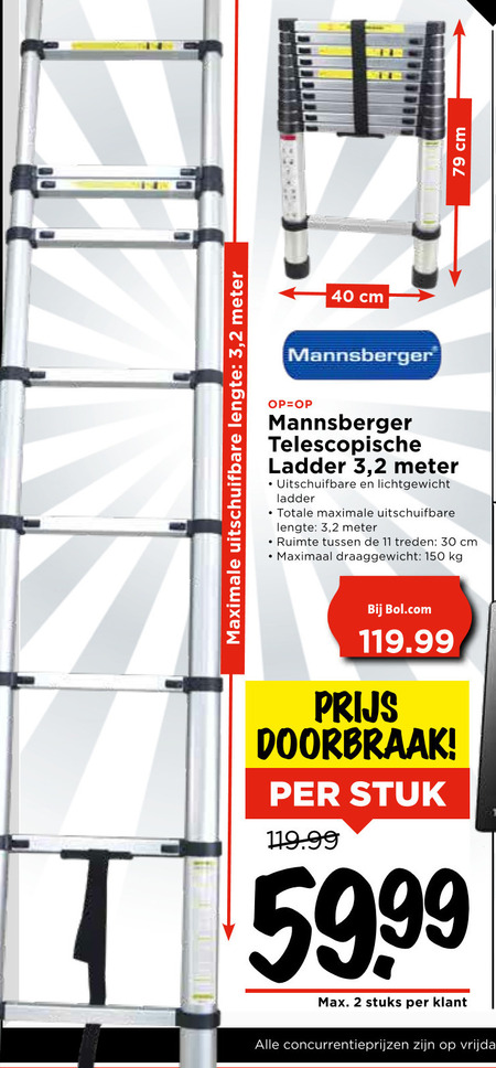 prijs reptielen Omdat telescoopladder folder aanbieding bij Vomar - details