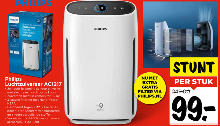 Philips   luchtreiniger folder aanbieding bij  Vomar - details