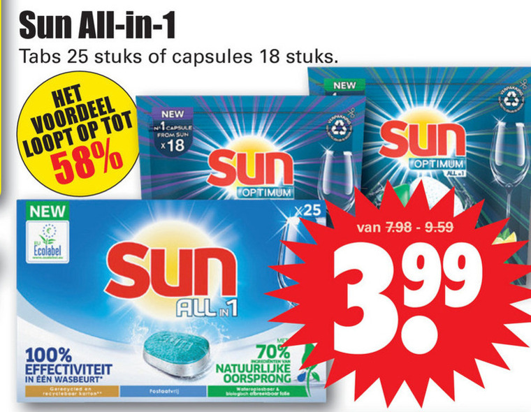 Sun   vaatwasmiddel folder aanbieding bij  Dirk - details