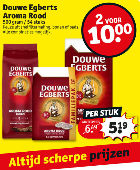 Douwe Egberts   koffiebonen, koffiepad folder aanbieding bij  Kruidvat - details