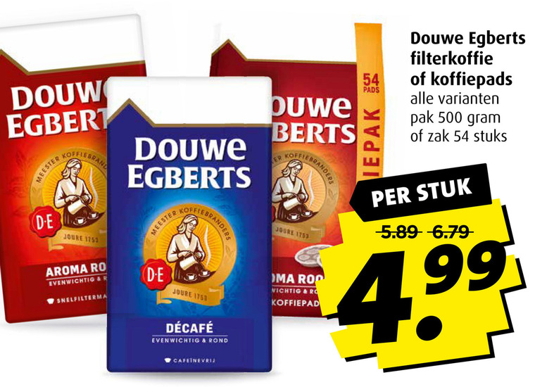 Douwe Egberts   koffie, koffiepad folder aanbieding bij  Boni - details