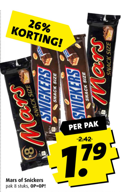 Snickers   chocoladereep folder aanbieding bij  Boni - details