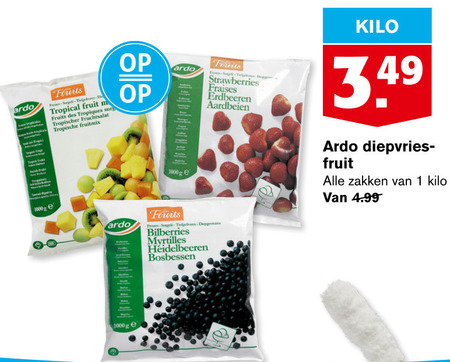 Ardo   diepvriesfruit folder aanbieding bij  Hoogvliet - details