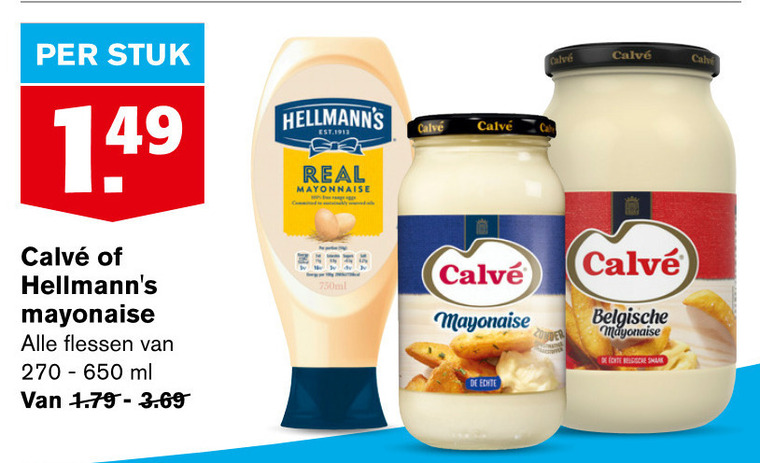 Hellmans   mayonaise folder aanbieding bij  Hoogvliet - details