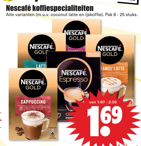 Nescafe   oploskoffie folder aanbieding bij  Dirk - details