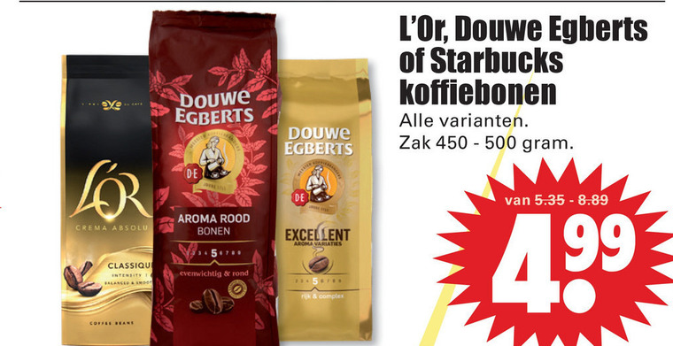 Douwe Egberts   koffiebonen folder aanbieding bij  Dirk - details