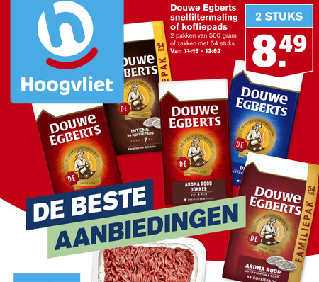 Douwe Egberts   koffie, koffiepad folder aanbieding bij  Hoogvliet - details