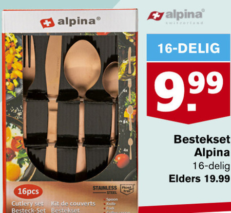 Alpina   bestekset folder aanbieding bij  Hoogvliet - details