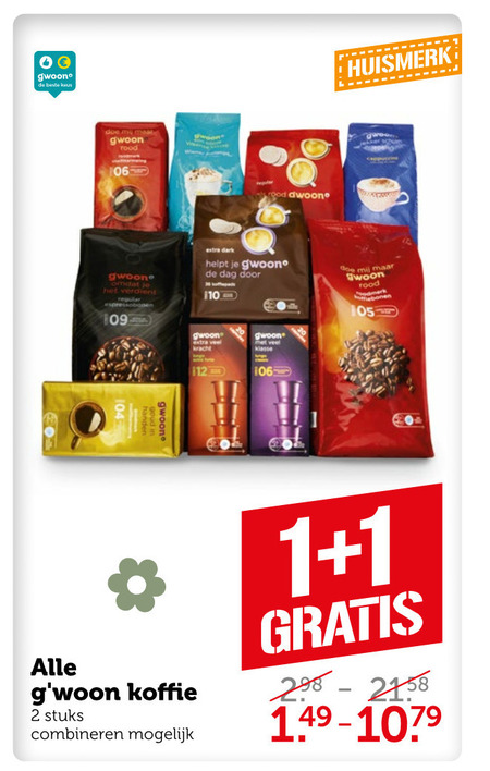 Gwoon   koffiecups, koffiepad folder aanbieding bij  Coop - details