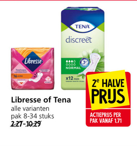 Tena Lady   inlegkruisjes, incontinentieverband folder aanbieding bij  Jan Linders - details