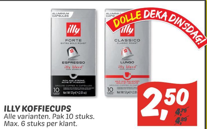 Illy   koffiecups folder aanbieding bij  Dekamarkt - details