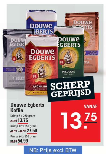 Douwe Egberts   koffie folder aanbieding bij  Sligro - details