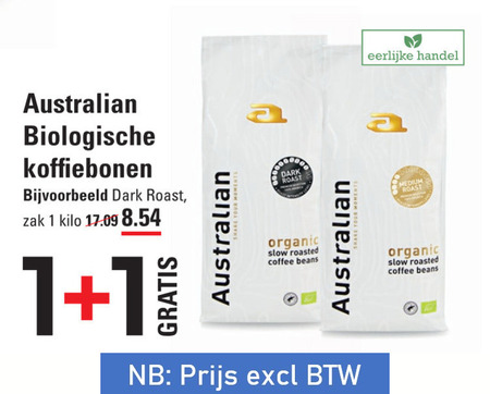 Australian   koffiebonen folder aanbieding bij  Sligro - details