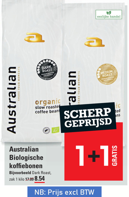 Australian   koffiebonen folder aanbieding bij  Sligro - details