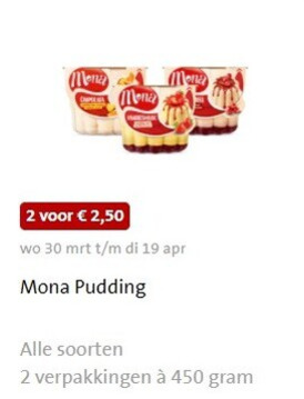 Mona   pudding folder aanbieding bij  Jumbo - details