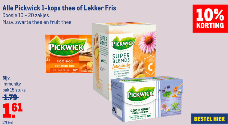 Pickwick   thee folder aanbieding bij  Makro - details