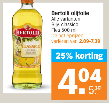 Bertolli   olijfolie folder aanbieding bij  Albert Heijn - details