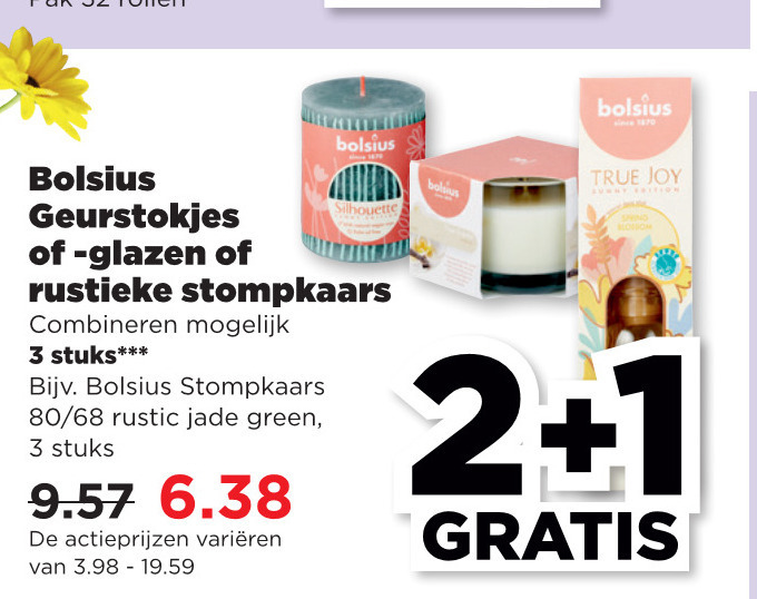 Bolsius   rustieke kaarsen, luchtverfrisser folder aanbieding bij  Plus - details