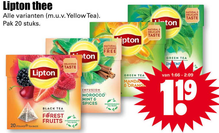 Lipton   thee folder aanbieding bij  Dirk - details