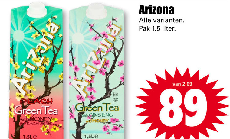 Arizona   ice tea folder aanbieding bij  Dirk - details