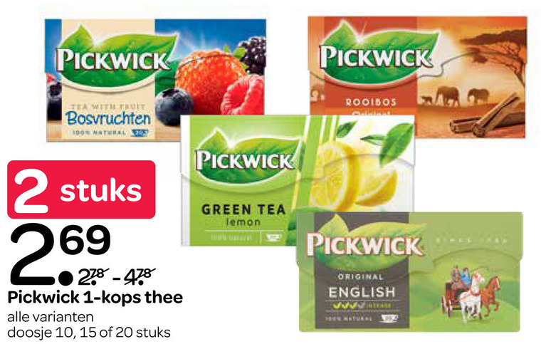 Pickwick   thee folder aanbieding bij  Spar - details