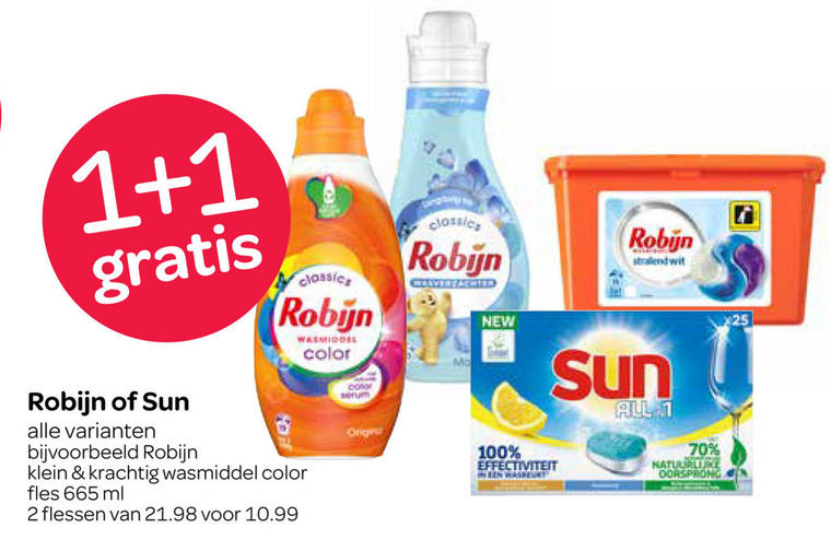 Robijn   wasmiddel, vaatwasmiddel folder aanbieding bij  Spar - details