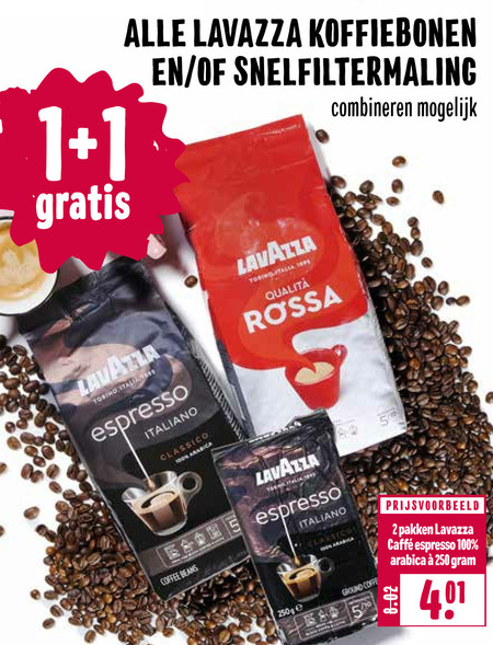 Lavazza   koffiebonen, koffie folder aanbieding bij  MCD Supermarkt Basis - details