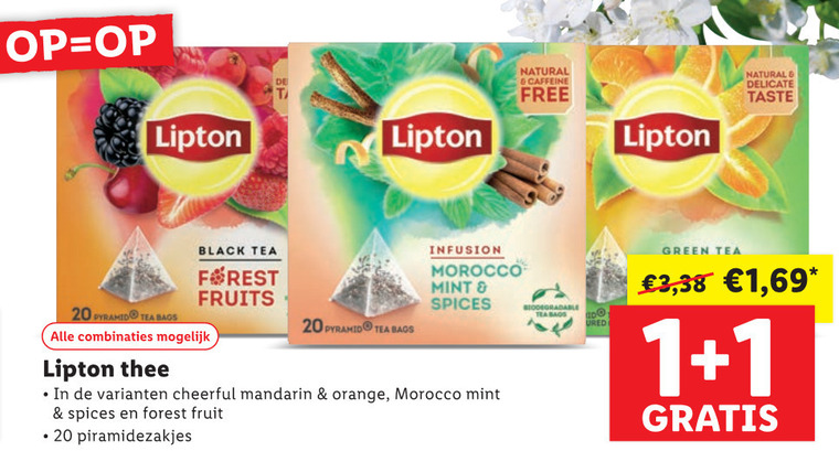 Lipton   thee folder aanbieding bij  Lidl - details