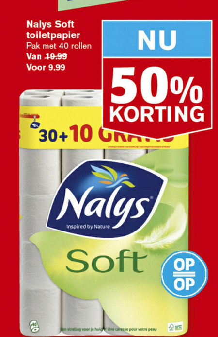 Nalys   toiletpapier folder aanbieding bij  Hoogvliet - details