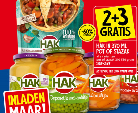 Hak   groenteconserven, bonen folder aanbieding bij  Jan Linders - details