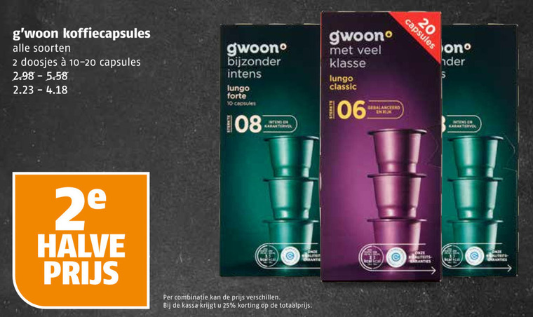 Gwoon   koffiecups folder aanbieding bij  Poiesz - details