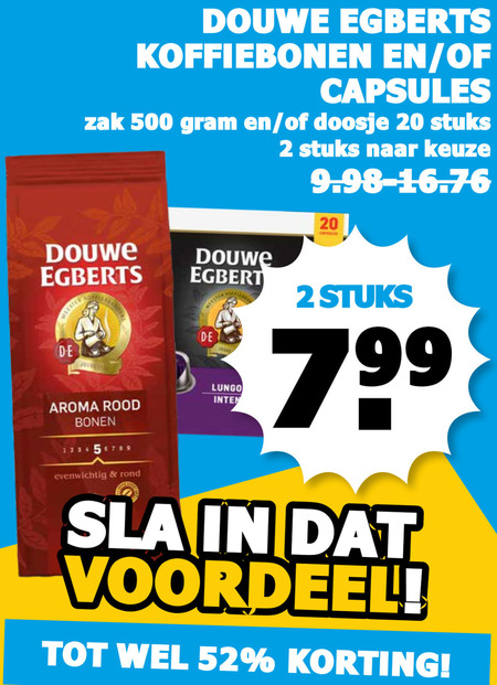 Douwe Egberts   koffiebonen, koffiecups folder aanbieding bij  Boons Markt - details