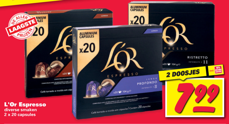 Douwe Egberts L Or   koffiecups folder aanbieding bij  Nettorama - details