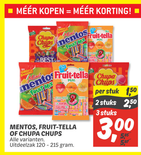 Mentos   snoep, lollie folder aanbieding bij  Dekamarkt - details