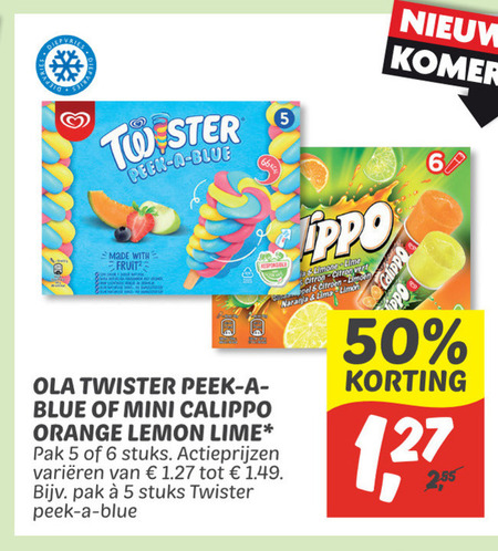 Ola   ijslollies, waterijs folder aanbieding bij  Dekamarkt - details