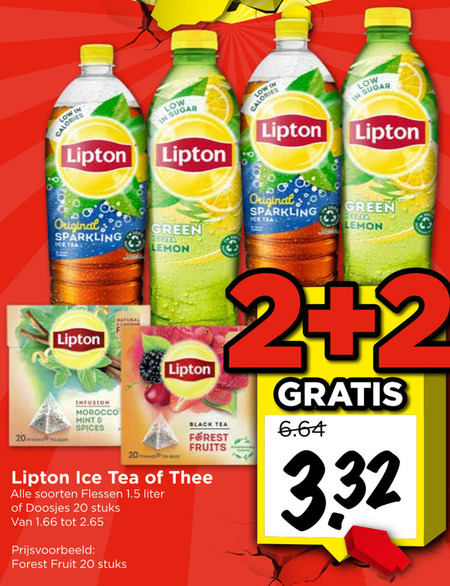 Lipton   ice tea, thee folder aanbieding bij  Vomar - details