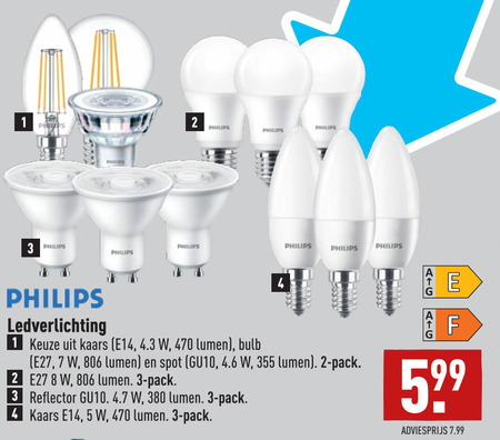 Philips   led lamp folder aanbieding bij  Aldi - details