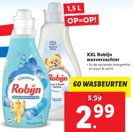 Robijn   wasverzachter folder aanbieding bij  Lidl - details