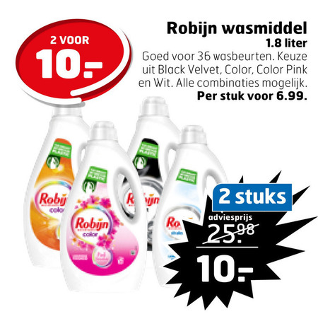 Robijn   wasmiddel folder aanbieding bij  Trekpleister - details