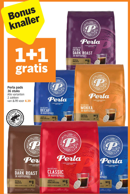 Perla   koffiepad folder aanbieding bij  Albert Heijn - details